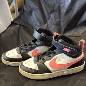 Nike Kids Black and Pink High-Top Sneakers